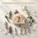 Cenário Completo da Ressurreição de Jesus com Luz LED ✝️ Decoração Cristã