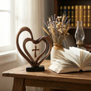 Colar Coração & Cruz Entrelaçados – Símbolo de Amor e Fé Eterna